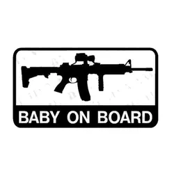 13.3cm*7.5cm Personality Baby On Board AR-15 Army Car Tail Car Stickers C5-1750