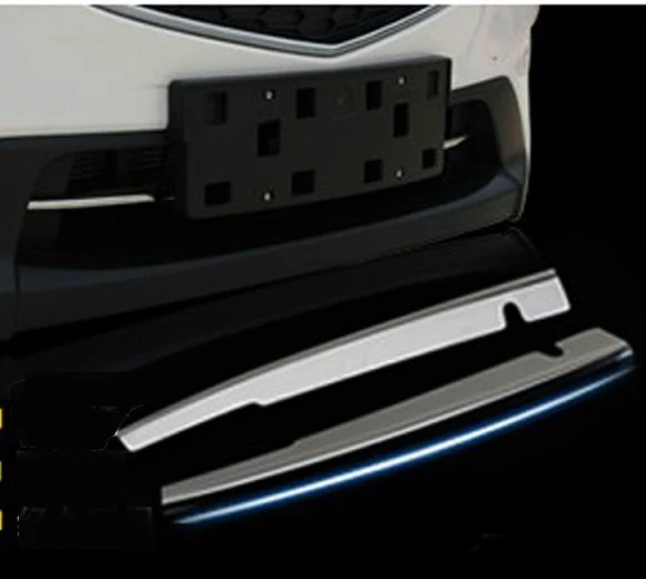 

2 Pcs Stainless Car Front Bumper Trim Grille Dron Trims For Mazda CX-5 CX5 2017 2018