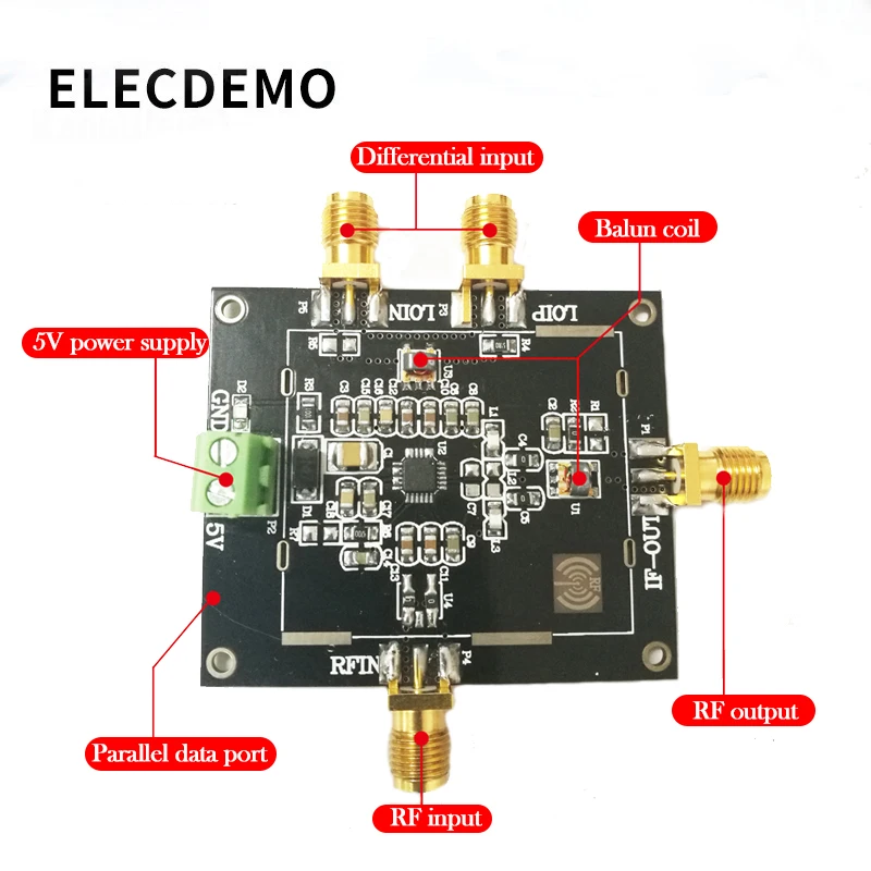 ADL5801 Double Balanced Active Mixer Module Upmixing Downmixing Balun Coupling Signals function demo board