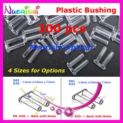 200pcs 1.4 or 1.5x0.8x7.0mm Plastic Double Bushing Back With or Without Holes Silhouette Pin Rimless Glasses Accssories P4040