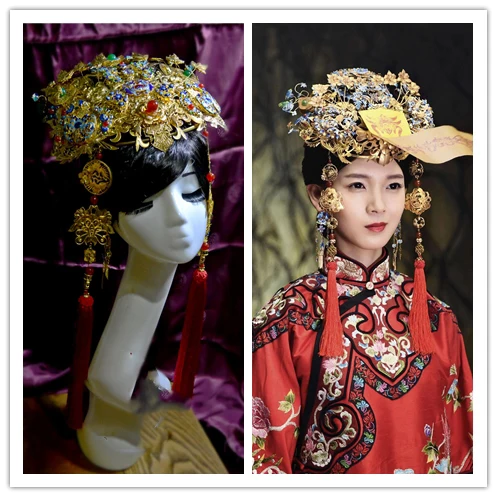 Republican Period TV Play Monster Killer Wu Xin Fa Shi Actress Same Design Red Wedding Costume Xiuhefu