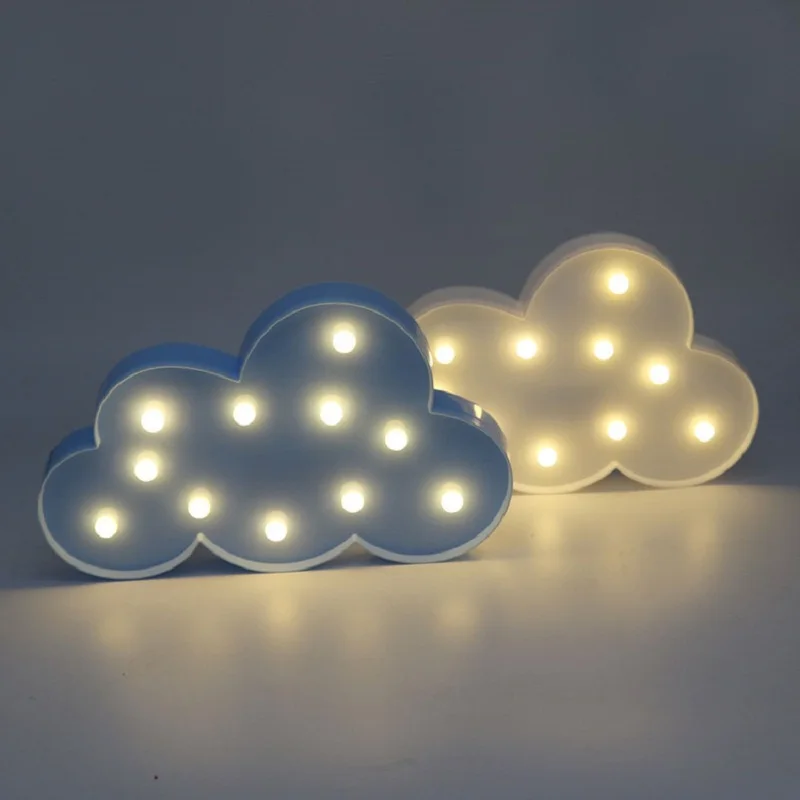 Lovely White/Blue Cloud LED NightLight Warm White Table Lamp Marquee LED light Nice Gift for Children Room Decorations luminaria