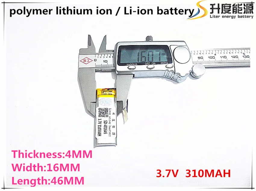 2pcs [SD] 3.7V,310mAH,[401646] Polymer lithium ion / Li-ion battery for TOY,POWER BANK,GPS,mp3,mp4,cell phone,speaker