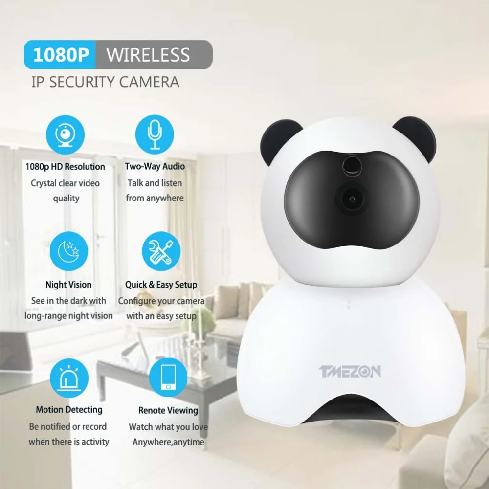 WIFI Baby Monitor Smart HD 1080P Camera with IP Network Motion Detection Audio Video Record Security Wireless Baby Camera