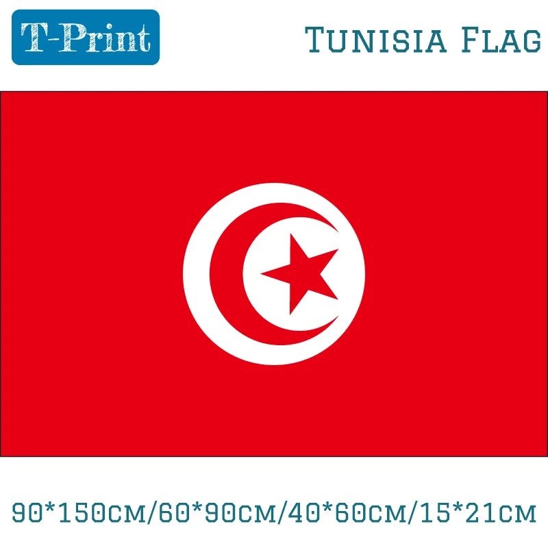 90*150cm/60*90cm/40*60cm/15*21cm Tunisia National Flag 3x5ft For National Day Sports games  Event Office Home decoration