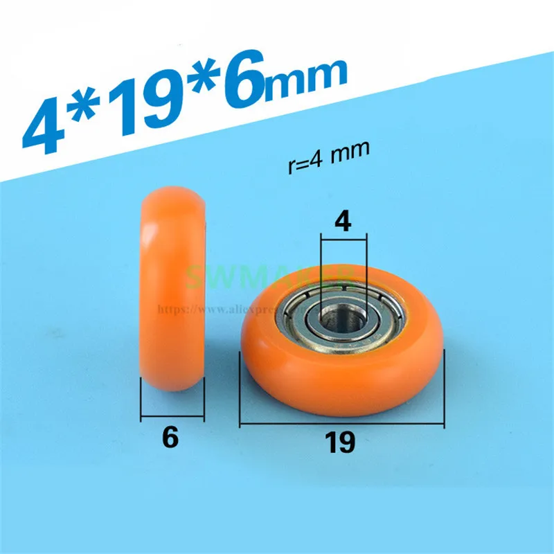 1pcs 4*19*6mm R type wheel , POM bearing pulley, door and window pulley