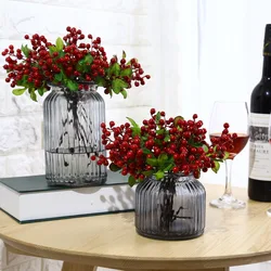 2pcs Artificial Flowers Berry Latex Real Touch Fruits Wedding Decoration Simulation Flowers Xmas Home Artificial Plants A3535