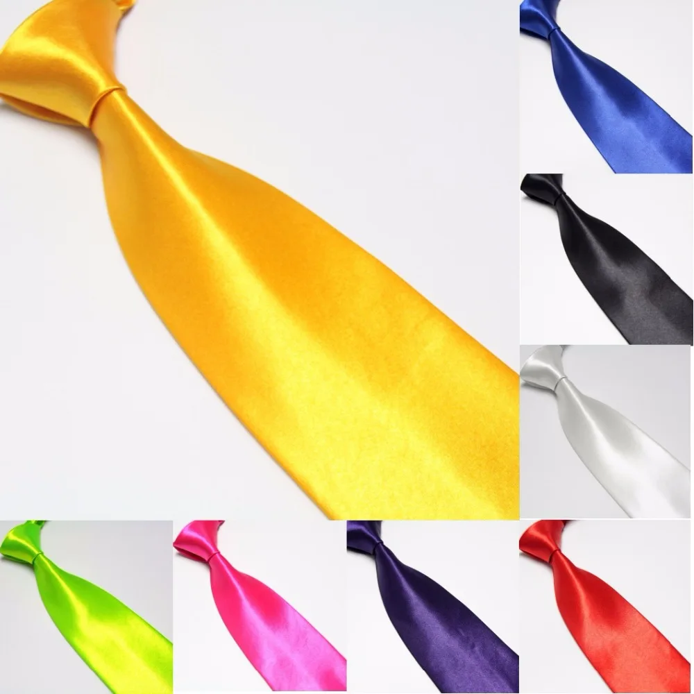 

HOOYI 2019 fashion solid men's Yellow Gold neck ties Wide Tie