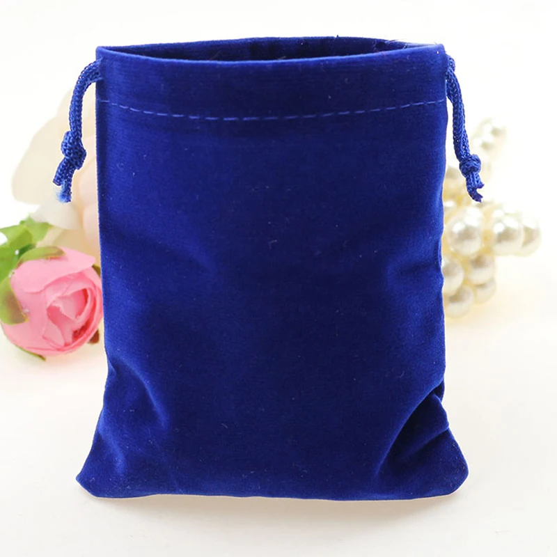 10*12cm 100pcs Royal Blue Jewelry Velvet Bags For Packing Gifts Handmade Diy Women Jewellery Pouches Flannel Bag Drawstring Bag