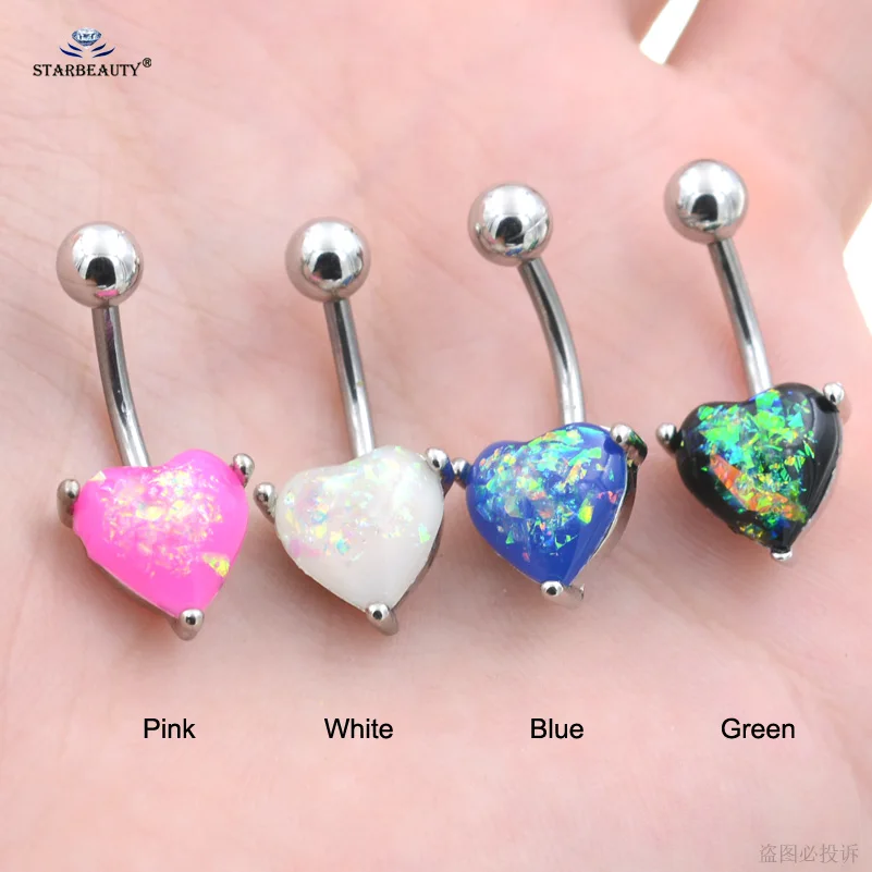1 قطعة الأبيض مثير بيجو القلب البطن ثقب Nombril أوبال البطن زر خواتم السرة ثقب Ombligo الرقص pirting القرط مجوهرات