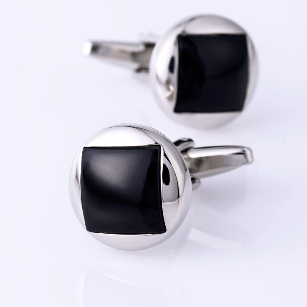 KFLK Luxury shirt cufflinks for mens Brand cuff buttons Round Black cuff link TOP High Quality abotoadura gemelos Jewelry