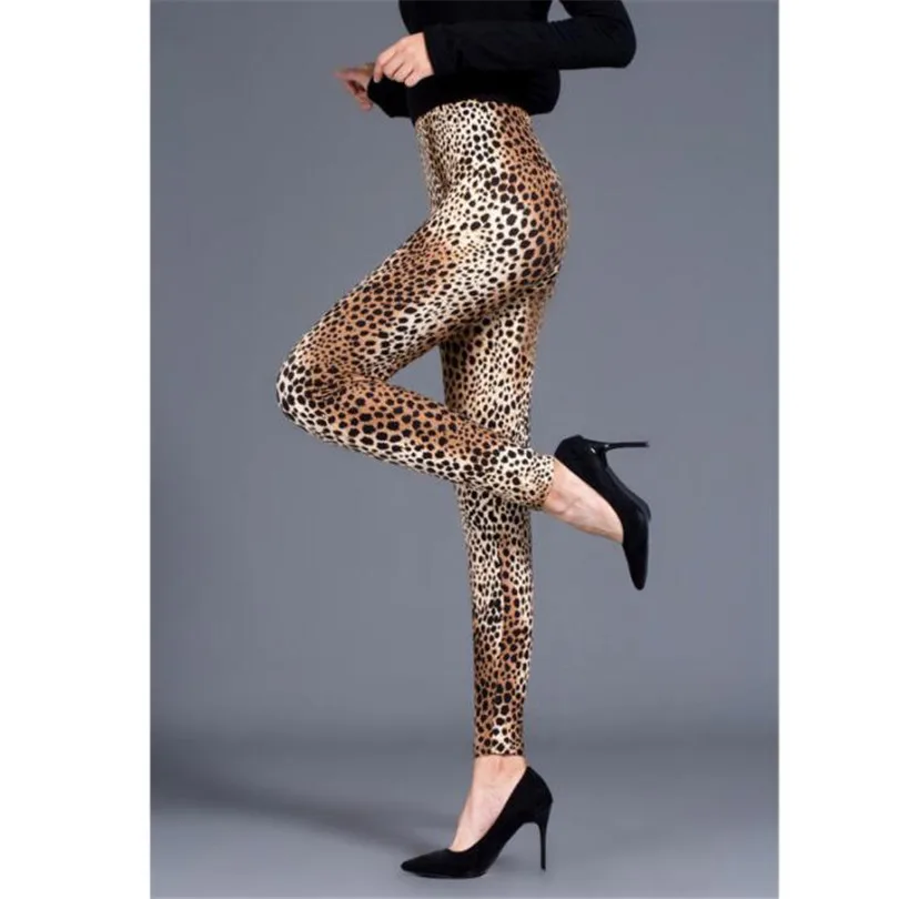 Ygyeeg mulheres de fitness push up leopard impressão leggings moda cintura alta elástica feminino leggings sexy calças retalhos