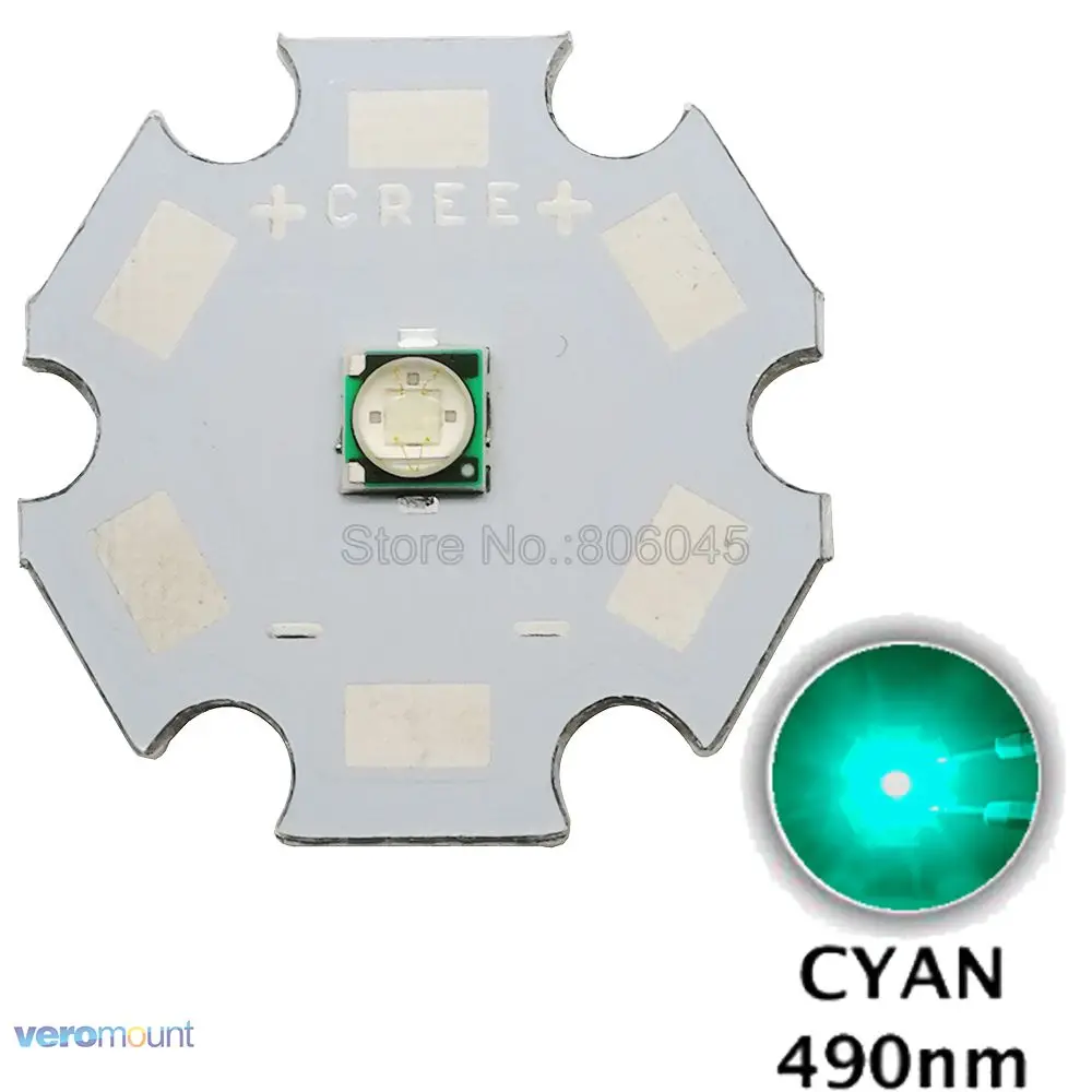 

5PCS EPILEDS 3W 3535 Cyan 490NM - 495NM High Power LED Bead Emitter with 8mm 10mm 12mm 14mm 16mm 20mm Aluminum PCB