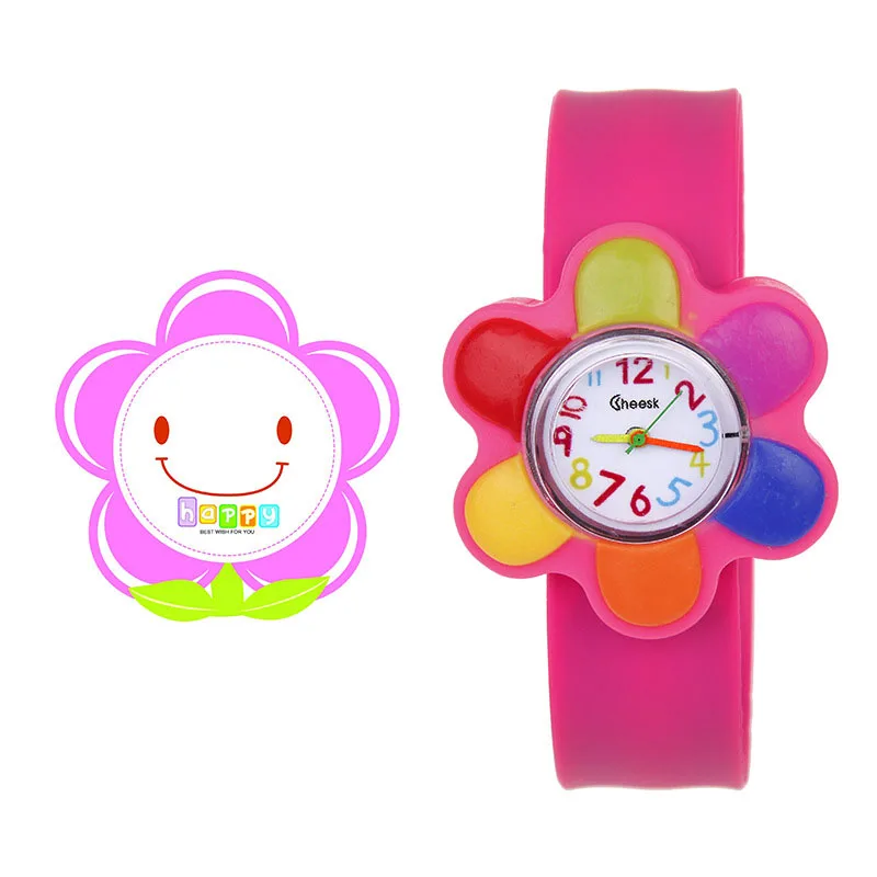 1 Pcs Tier/Pflanze Form Kinder Uhren Kinder Handgelenk Quarzuhr Silikon Strap Nette 3D Cartoon Stil Mode Geburtstag geschenk