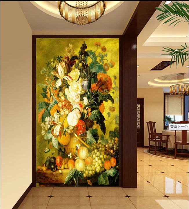 The custom 3D murals,Jade carving flowerpot vase of flowers   papel de parede,living room sofa TV wall bedroom wall paper