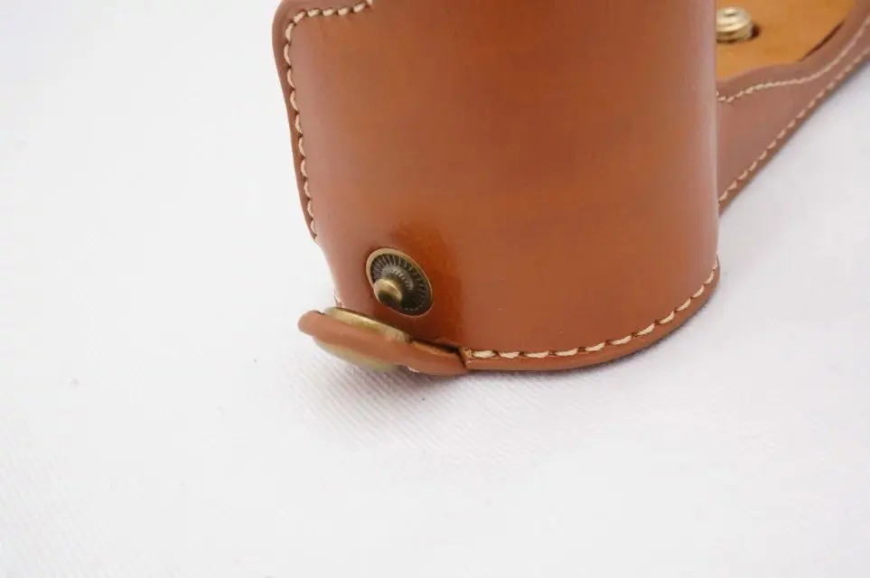 حقيبة كاميرا سفلية من الجلد العتيق لكاميرا Sony A5000 A5100 مع حزام أسود قهوة بني