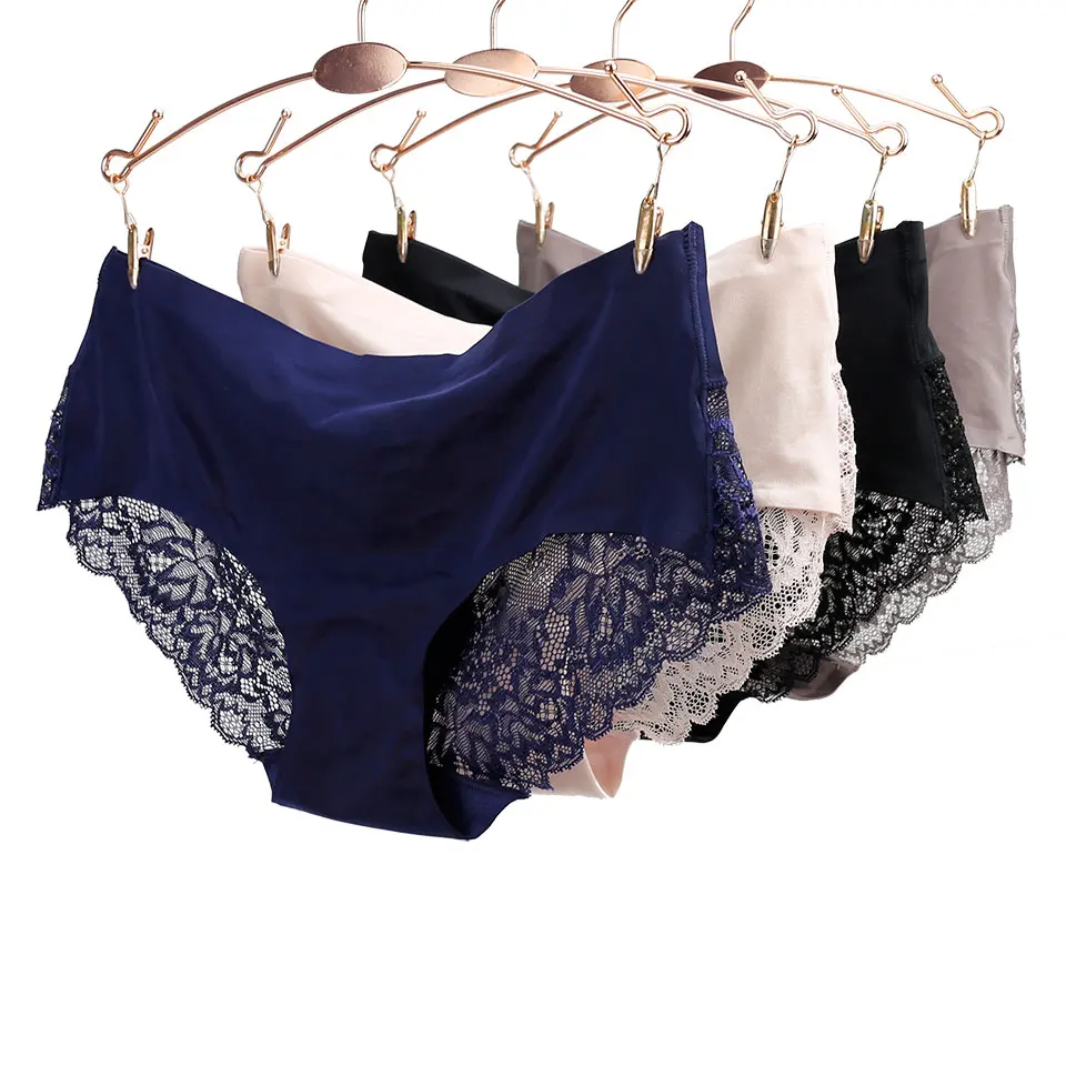 Solid Panties Women Lace Panties Sexy Seamless Briefs low-Rise Women Plus Sizes lingerie Culotte Female Underwear Intimates New