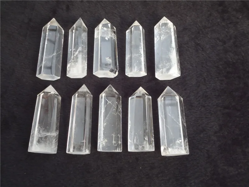 

10 Transparent Natural Clear Quartz Crystal Points Single Terminated Crystal Wand Polished Reiki Healing Wholesale