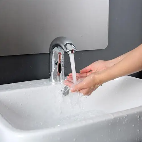 100% Solid Brass Chrome Polished Touchless Automatic Sensor Faucet Electric Infrared Bathroom Sink Faucet pia do banheiro ZR1019