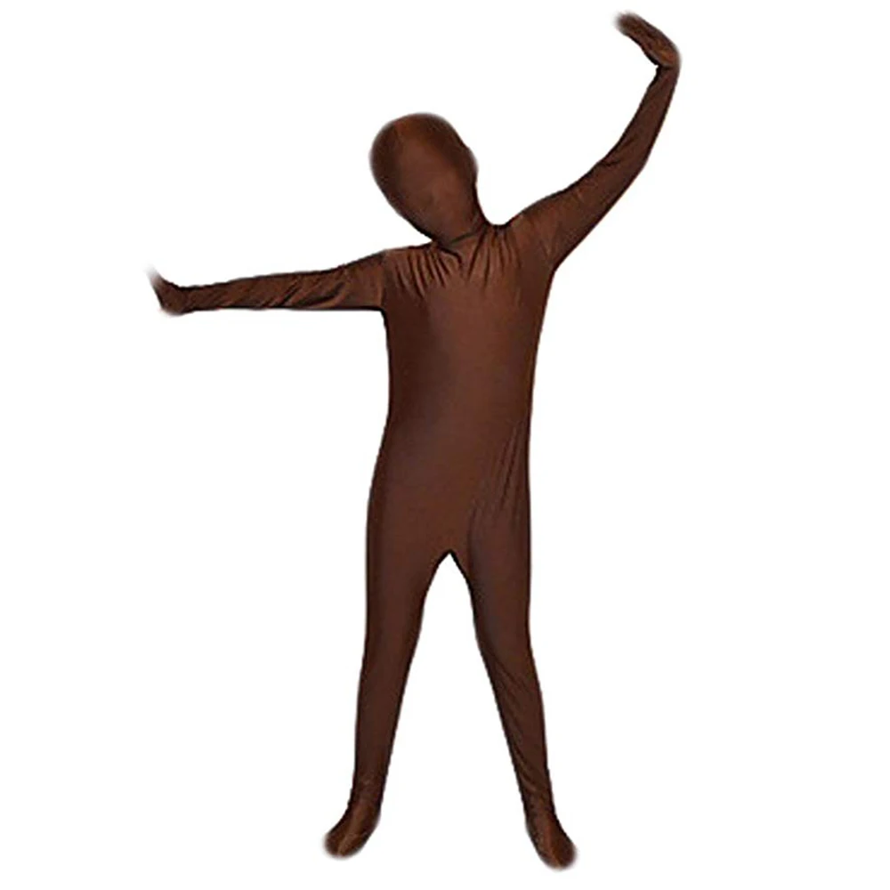 SPEERISE – Costume Zentai noir pour enfants, 3-12 pièces, collants, corps entier, en Spandex, Costume d'halloween Cosplay pour garçons et filles