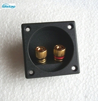 Square Binding Post Type Speaker Terminal Box Board Cup Wire Cable Connector 56.5mm x 56.5mm Black HIFI DIY