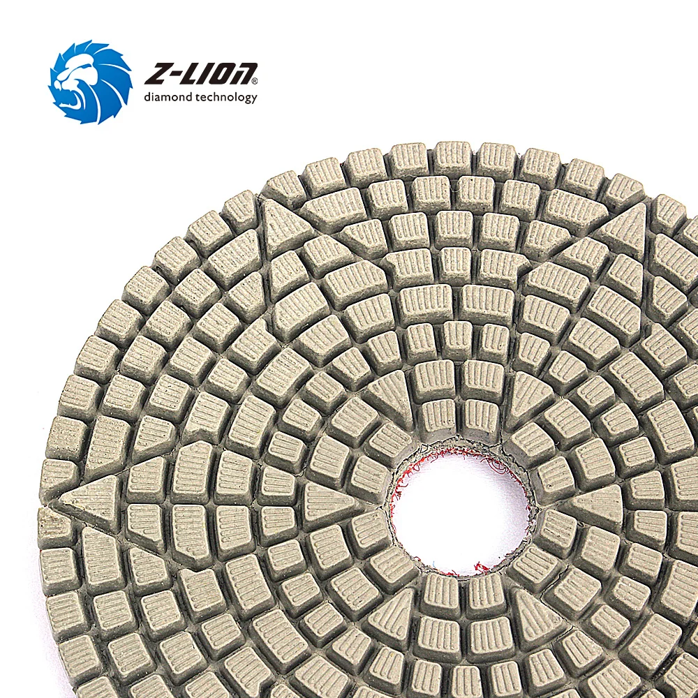 Z-Lion 3 Step Polishing Pad 4 Inch 100mm Abrasive Disc Wheel Diamond Tool For Stone Marble Granite Tile Flexible Grinding