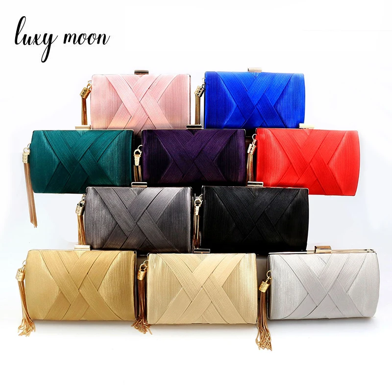 New Metal Tassel women Clutch Bag Chain evening bags Shoulder Handbags Classical Style Small Purse Day Evening Clutch Bags