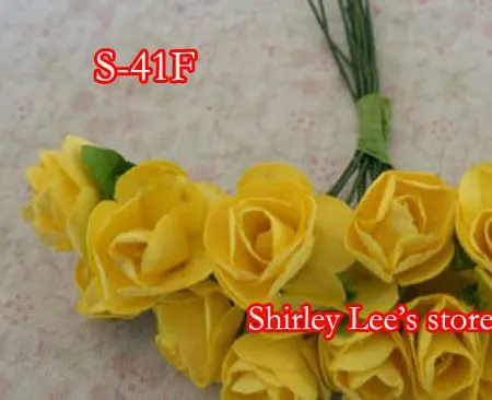 144 bunches=1728pcs tiny  paper rose in YELLOW,craft supplies, for scrapbooking,card making(Free Shipping by EMS)