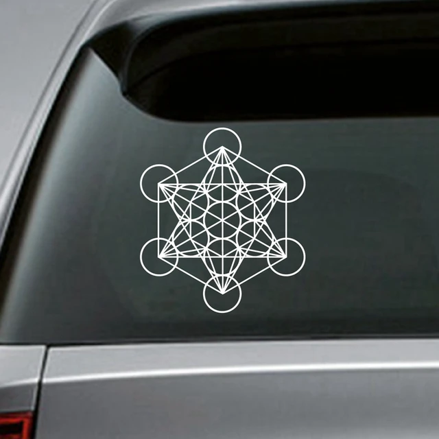 Naklejka Metatron's Cube Sacred Geometry Dekoracja okna samochodu, naklejka winylowa Metatron Laptop do dekoracji Apple MacBook Air / Pro