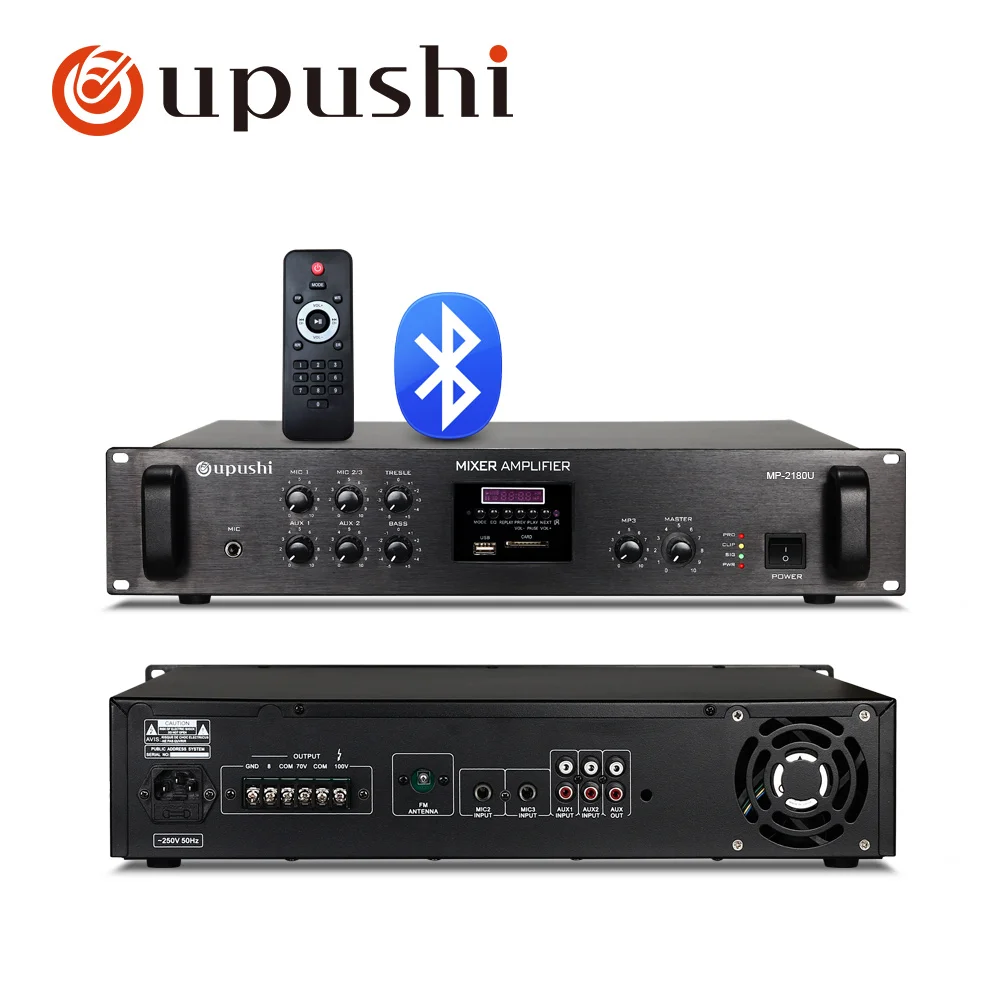 

Oupushi bluetooth Pa amplifier home audio amp support remote control USb SD card FM for home surround sound system