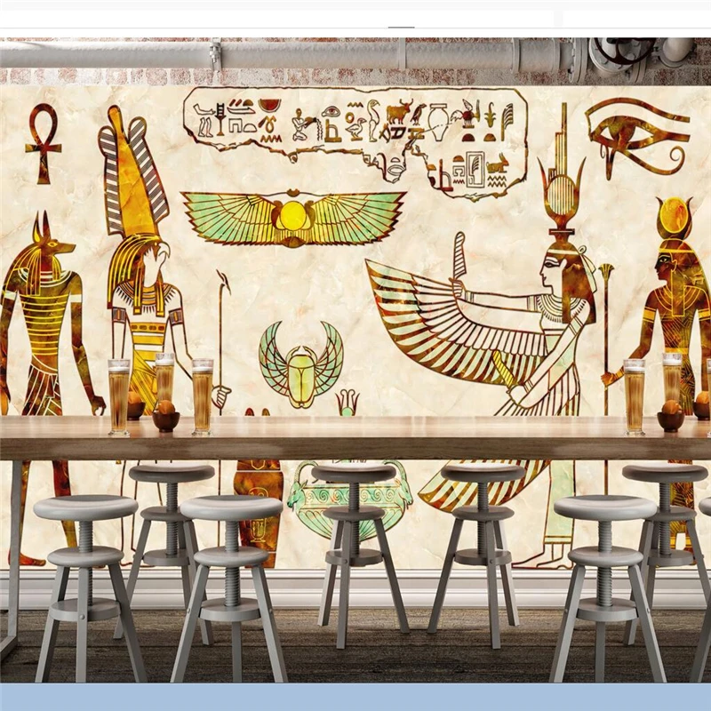 

wellyu papel de parede para quarto Custom wallpaper Nostalgic retro Egyptian idol wall wallpaper for walls 3 d tapety