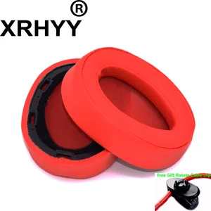 XRHYY Red Replacement Ear Pads Earpud Cushions Cover For Sony MDR-100A MDR-100ABN Headphone + Free Rotate Cable Clip