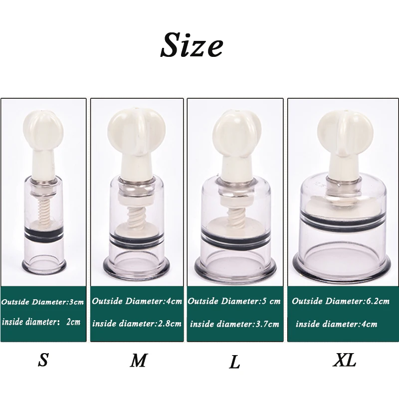 4 Size Body Massage Vacuum Twist Rotary Cupping Professional Nipple Enlargement NO Pump Suction Enlarger Body Cupping Plastic