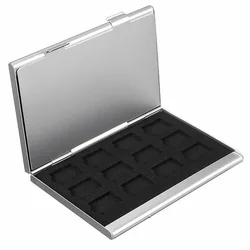 Organizador de portatarjetas 24TF, bolsa de doble capa de aluminio, caja de almacenamiento portátil a prueba de golpes de protección, estuche de tarjeta de memoria duradero de moda