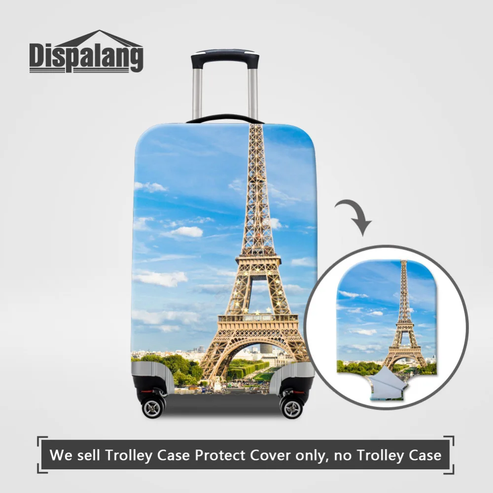 

Dispalang Trendy Suitcase Cover Paris Eiffel Tower Print Luggage Protector Elastic Luggage Cover for 18-30 Inch Case Dust Cover