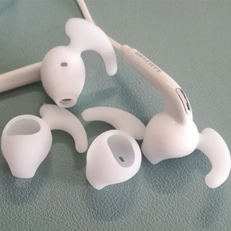 4 Pairs silikonowe okładki słuchawki douszne do Samsung Galaxy S7 S6 krawędzi Stereo słuchawki Eartip ucha skrzydła haki Cap Earhook