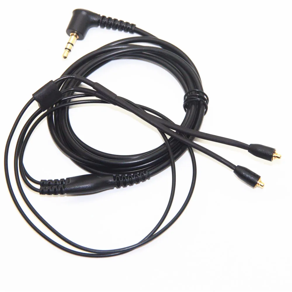 MMCX обновленный разъем SE215, оригинальные Позолоченные наушники, гарнитура, черные и Серебристые наушники, кабель для Shure SE315, SE425, SE535, SE846