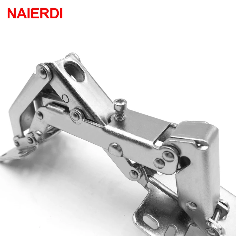 NAIERDI 165/170/175 Degree Hinge No-Drilling Hole Spring Angle Hinges For Cabinet Cupboard Door Thick Board Furniture Hardware