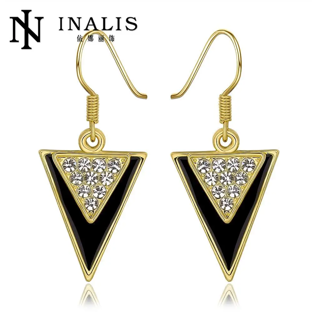 INALIS Earrings For Women Rose Gold-color Brand V Letter Triangle Cute Drop Earrings Jewelry Gift  E995-A