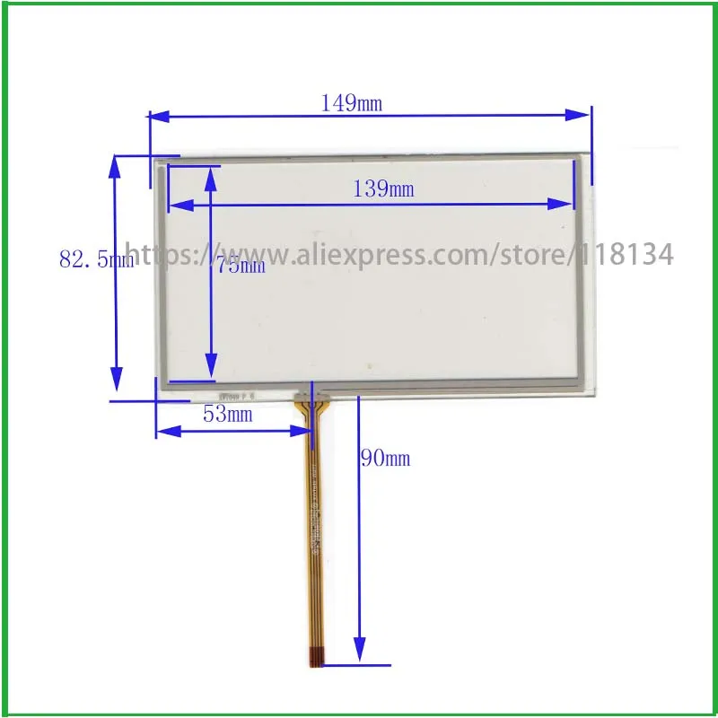 6.1 inch 149*83mm 4 wire Resistive Touch screen digitizer panels for LA061WQ1 A061FW01  Touch Screen Panels