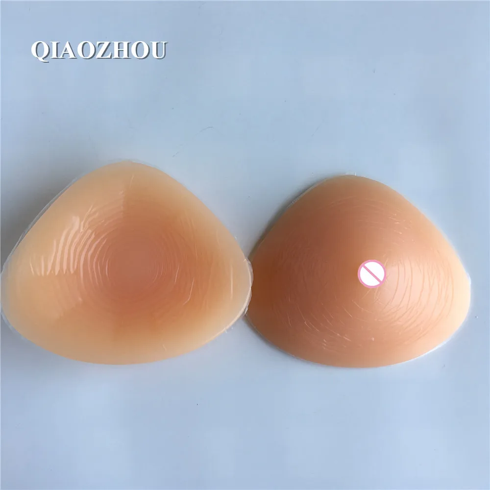 

700g triangle soft realistic fake breast prosthesis high quality silicone form boobs for mastectomy crossdress 34c 36c 38b 40b