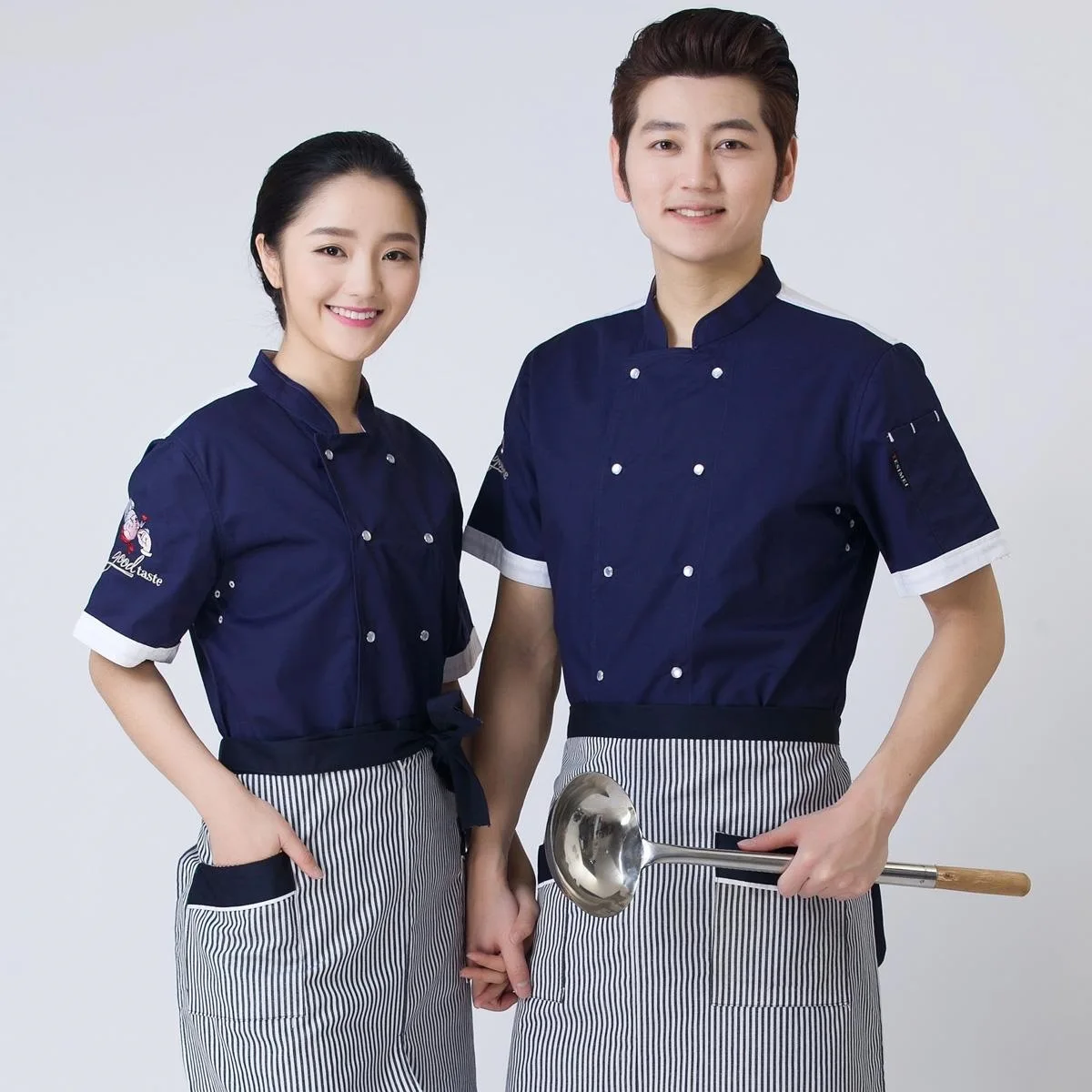 New Arrive Chef Work Clothes Short Sleeved Adult Summer Hotel Work Uniform Chef Jacket Work Clothes Chef Uniforms B-5961