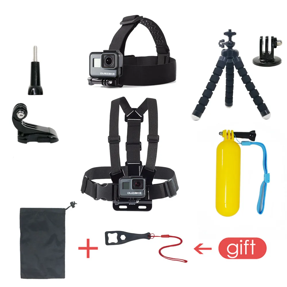 Accessories Set For Gopro Hero 6 5 Chest Mount For Go pro Hero 5 Float Grid For Xiaomi Yi 4K SJCAM Kit For EKEN H9 Action Camera