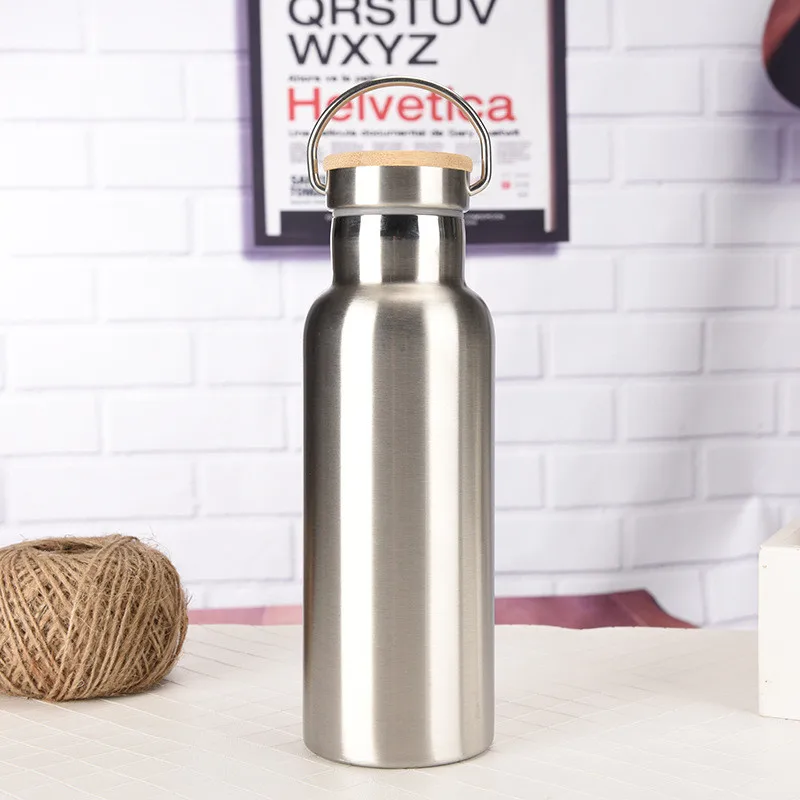 Stainless Steel Thermos Double Wall Vacuum Insulated Travel Water Bottles Flask Cup with Bamboo Lid Biking Camping Hiking Kettle