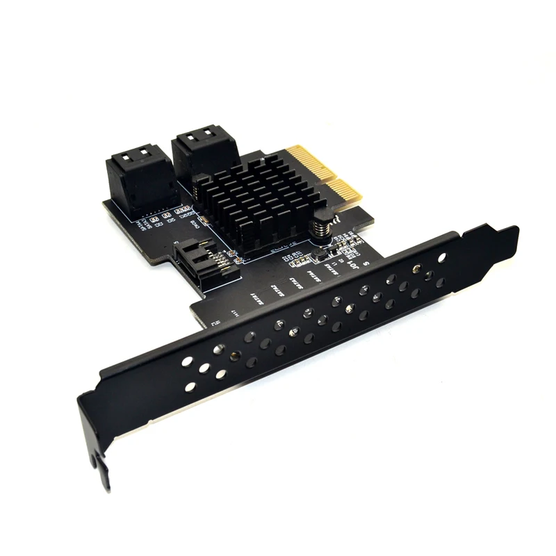 Imagem -02 - Cartão de Expansão Pcie Sata Sata 3.0 para Pci-e 4x Gen3 Adaptador Pci Express Sata Conversor Sata3 Dissipador para Hdd Ssd Port