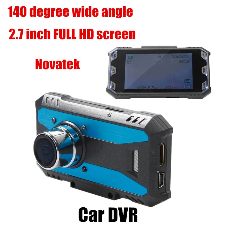 New arrival Car DVR night vision G-Sensor Motion Detection free shipping 2.7 inch 140 degree wide angle Novatek