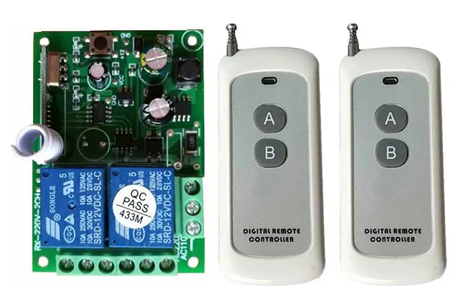 Controle remoto sem fio ac85v 110v, 220v, 250v e 500m, longo alcance, rf, sistema de segurança, tubular, para portas de garagem