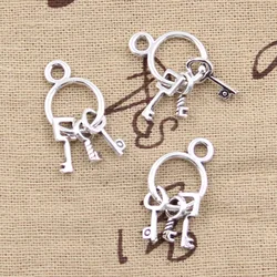 8pcs Charms Bunch Of Keys 26x12mm Antique Tibetan Silver Color Pendant Findings Accessories DIY Vintage Choker Handmade Jewelry