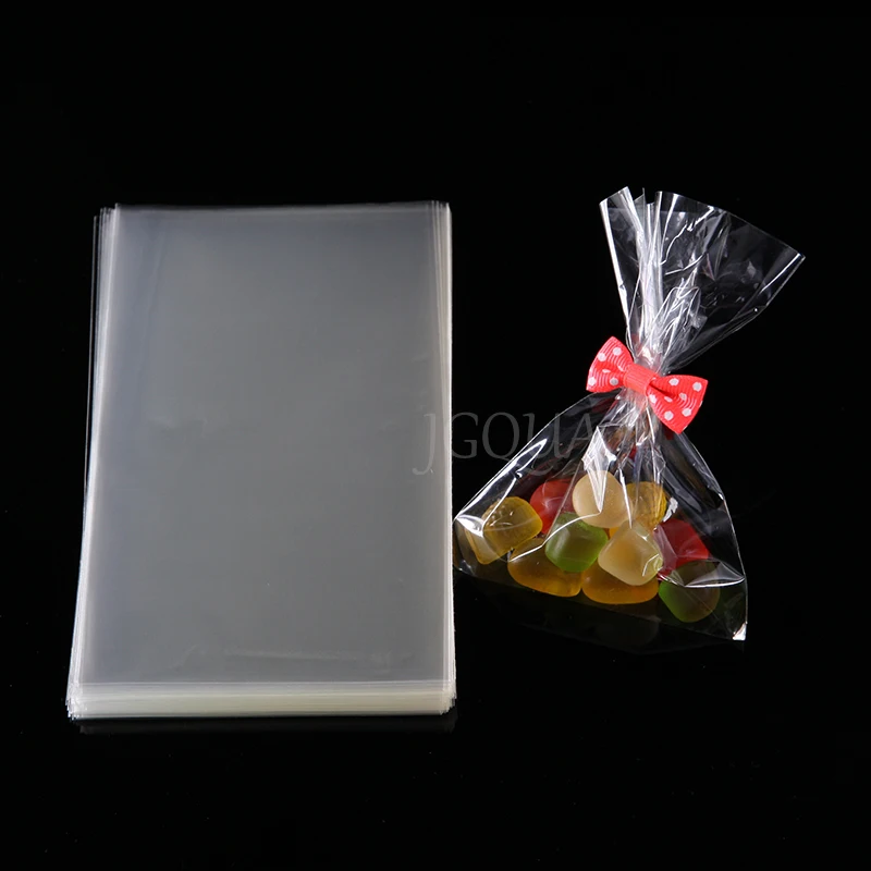 Lot de Sacs en Cellophane Transparent pour Bonbons, Emballages Plats et Ouverts, en Plastique OPP, Idéal pour Stocker les Sucettes, les Cookies,