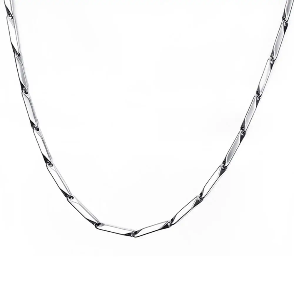 HIP High Polished Silver/Gold Color Titanium Stainless Steel 16-40Inch Long Stick Aberdeen Chain Necklaces for Men Jewelry